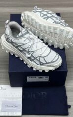 White Mesh and Gray Rubber Sneaker-D-104