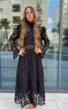 ALIYAH LACE BUTTERFLY SLEEVE MIDI DRESS