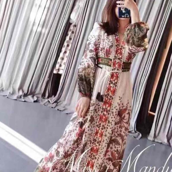 Batik-print Linen-poplin Midi Dress