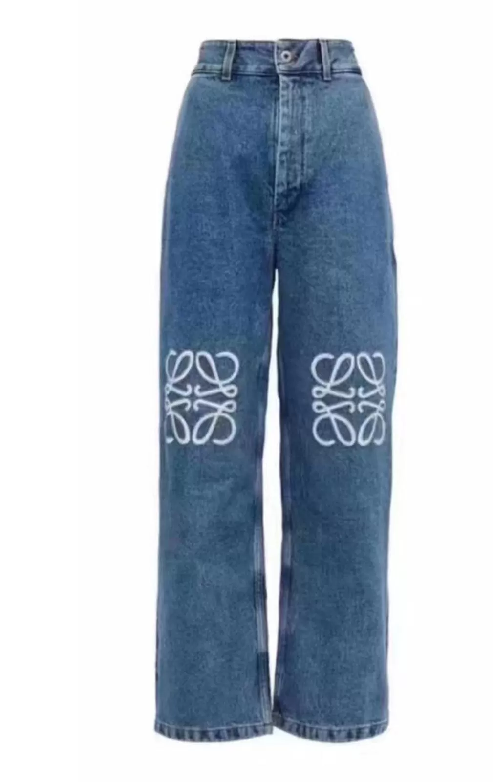 Embroidered Anagram Baggy Jeans-L-JR-85