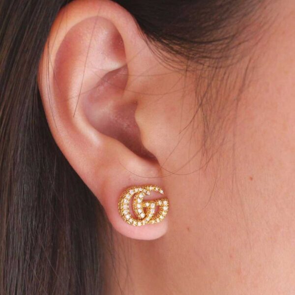 GOLD PLATED GG PEARL EARRINGS-GG-E-5