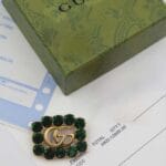Gucci Green Crystal Marmont Brooch-J-M-102(2) - Newness Saudi Arabia Gucci-Green-Crystal-Marmont-Brooch-J-M-102