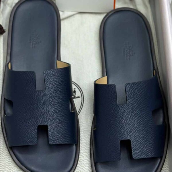 Hermes Mens Slide Sandals Dark Blue (1)