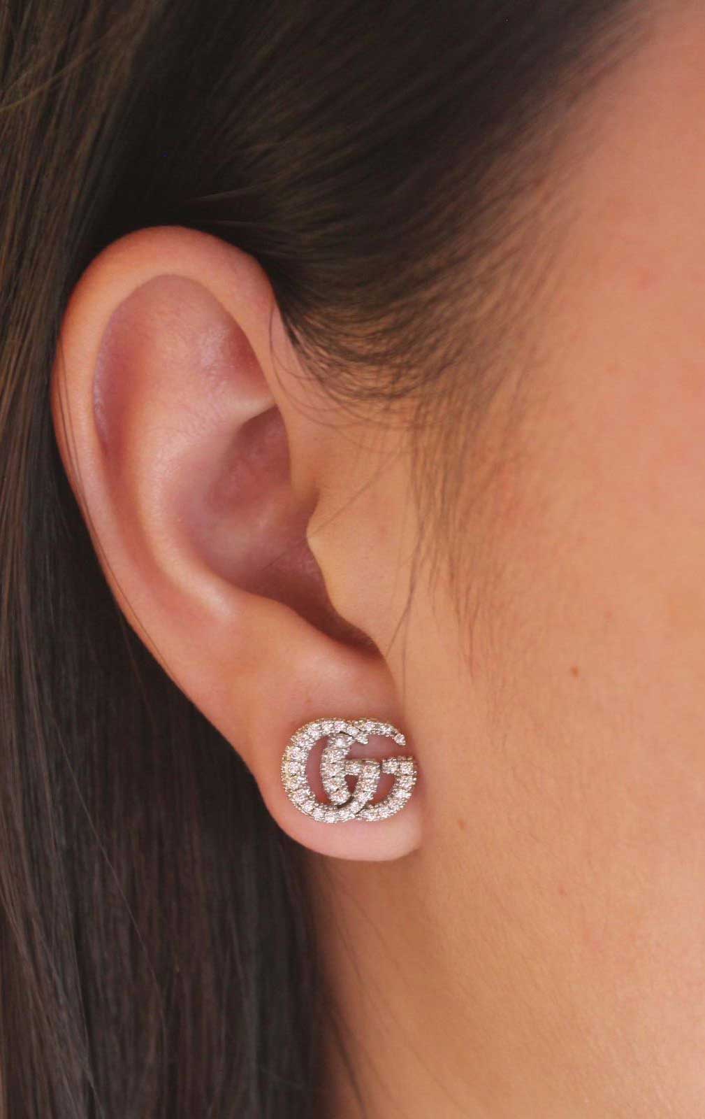 SILVER PLATED GG PEARL EARRINGS-GG-E-6