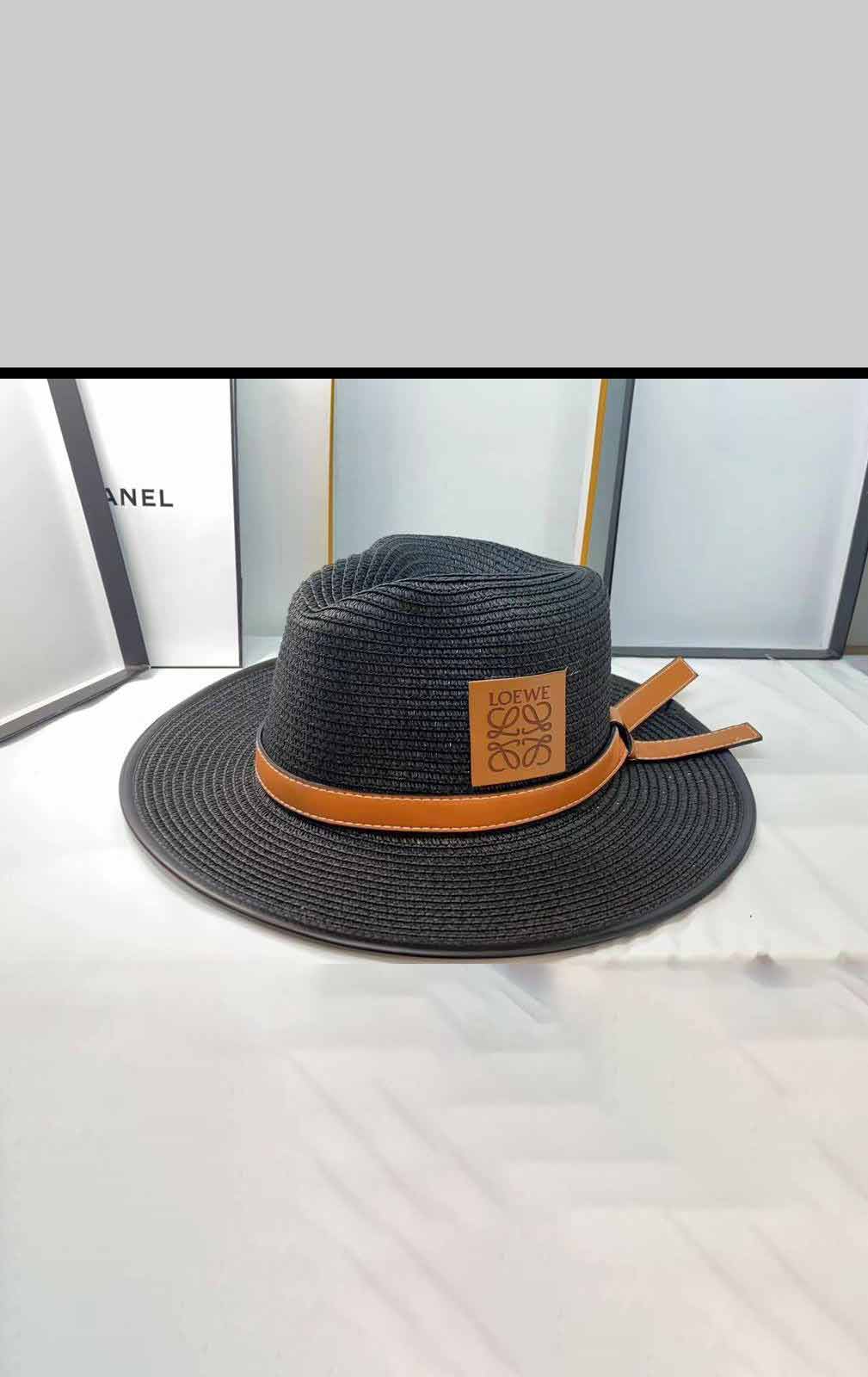 Straw hat Beach hats In Black-L-HT-03