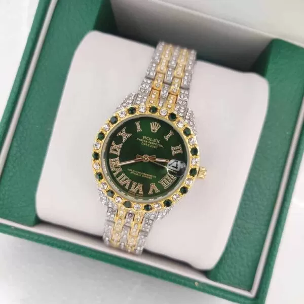 Rolex-Golden-Watch-with-Green-Dial-R-MW-4